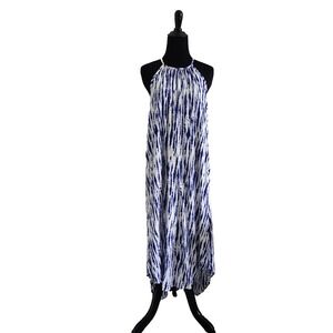 Tie Dye High Neck Maxi Dress Size L Boho Cottagecore Vacation Resort